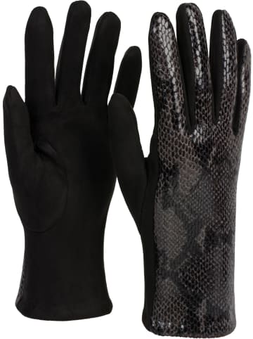 styleBREAKER Stoff Handschuhe in Schwarz-Grau