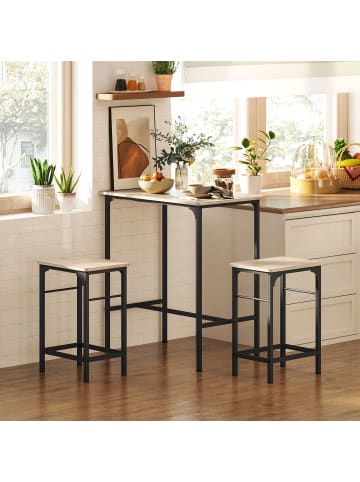 HOMCOM Bartisch Set-80L x 50B x 87H cm-Naturholz