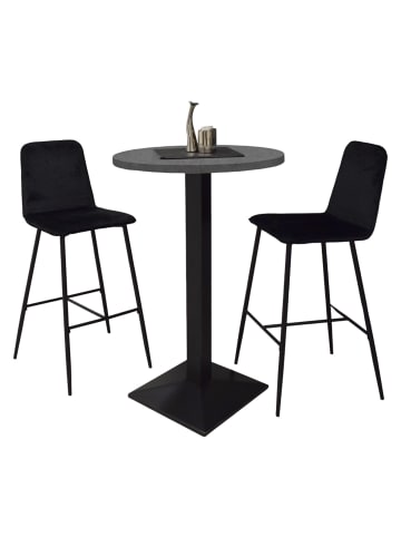 58 aufm Kessel TRESENTISCH rund Eleanore 70 cm schwarz matt/graphit