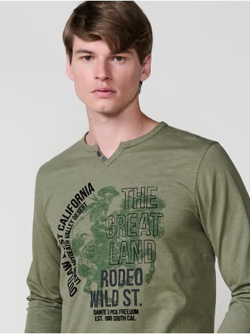 KOROSHI Langarm-t-shirt in khaki