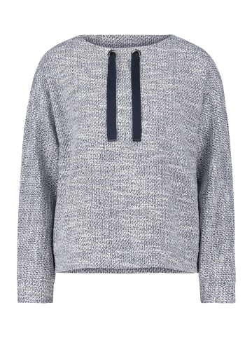 BETTY & CO Casual-Sweatshirt mit Kragen in Dunkelblau/Weiß