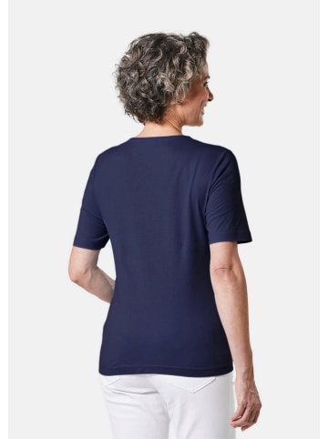 GOLDNER T-Shirt Basic Baumwollshirt mit kurzem Arm in marine