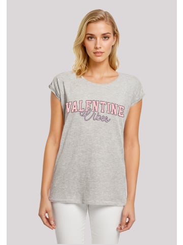 F4NT4STIC Extended Shoulder T-Shirt Valentinstag Valentine Vibes in grau meliert