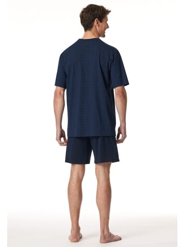 Schiesser Pyjama kurz für Herren in dunkel-blau