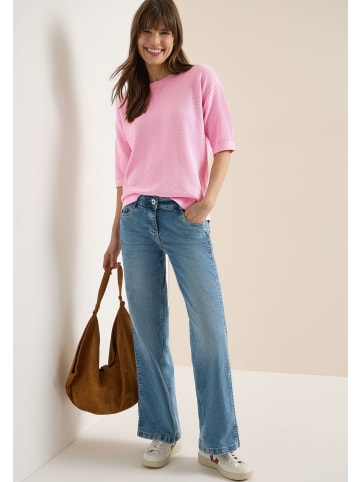 Cecil Strukturierte Kurzarmbluse in Light Blush Rose