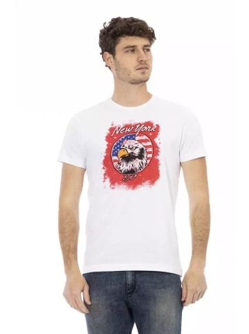 Trussardi Action Beige Weiß Baumwolle Herren T-Shirt