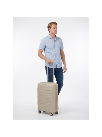 Franky London 4 Rollen Kabinentrolley S 55 cm mit Dehnfalte beige