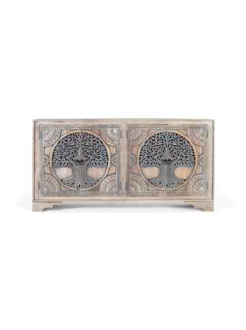 Giner y Colomer Sideboard aus Mangoholz mit 4 handdekorierten Türen in White