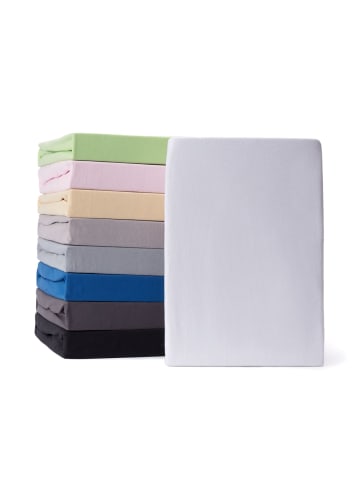 Lumaland Spannbettlaken 180x200cm weiß 100% Baumwolle Weiß