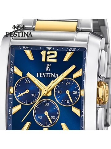 Festina Chronograph-Armbanduhr Festina Timeless Chronograph silber, gold (ca. 37mm)