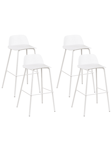 Beliani 4-tlg Barhocker MORA in Weiß