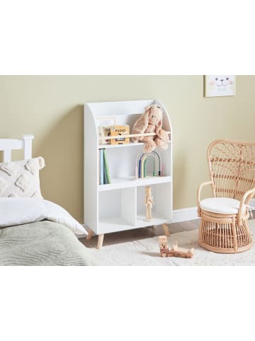 Beliani Bücherregal LILOET in Weiß/Braun - (W) 60 x (H) 102 x (L) 30 cm