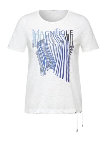 Cecil Burnout T-Shirt mit Print in Weiß