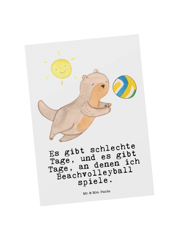 Mr. & Mrs. Panda Wanddeko Otter Beachvolleyball mit Spruch in Weiß