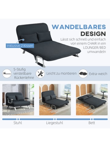 HOMCOM Schlafsofa-111B x 80T x 78H cm-Schwarz