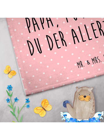Mr. & Mrs. Panda Handtuch Bären mit Hut mit Spruch in Rot Pastell