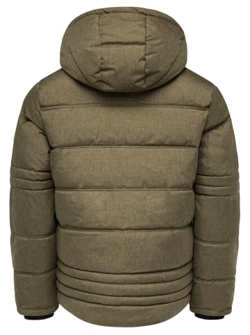 Humy Winterjacke warm gefüttert Kapuze in Olive