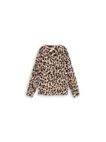 Tom Tailor Langarmbluse in brown beige leo print