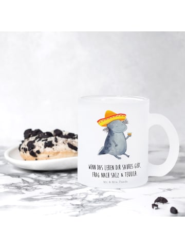 Mr. & Mrs. Panda Tasse Axolotl Tequila mit Spruch in Transparent