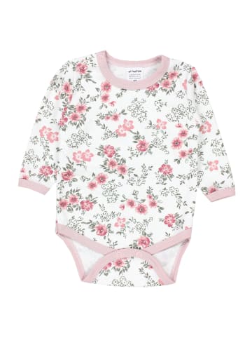 TupTam Mädchen Baby Body Langarm Unifarben 5er Pack in grau/weiß