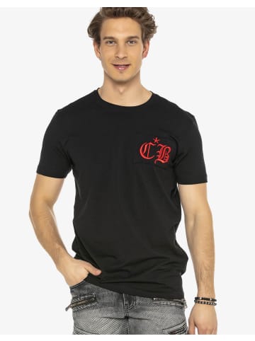 Cipo & Baxx T-Shirt Markenschriftzug in BLACK