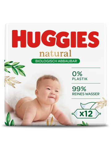 HUGGIES Natural Pure Water Feuchttücher Tücher Baby Wipes 12 x 48 Stk