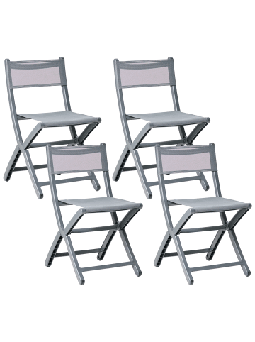 Beliani 4er-Set Esszimmerstuhl TALCA in Grau