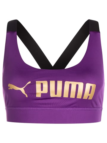 Puma Sport-BH Mid Impact FIT in violett / gold