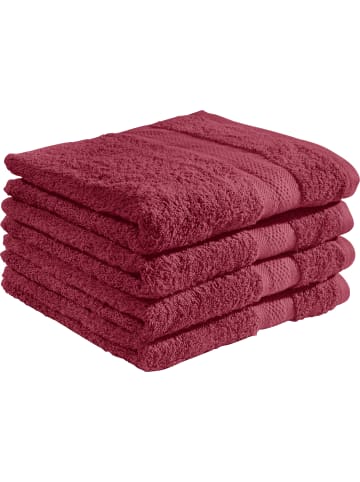 REDBEST Frottier Duschtuch 4er-Pack Chicago in weinrot