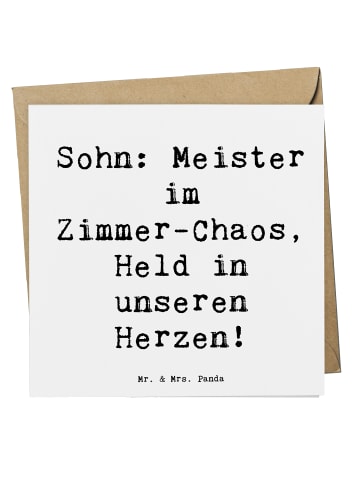 Mr. & Mrs. Panda Deluxe Karte Spruch Sohn Chaosheld mit Spruch in Weiß
