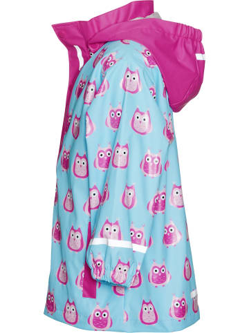 Playshoes Kinder Regenjacke "Regen-Mantel Eulen" in Türkis