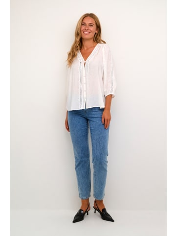Kaffe Langarm-Bluse KAsonja Loose fit in Chalk