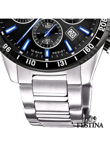 Festina Analog-Armbanduhr Festina Timeless Chronograph silber groß (ca. 45mm)