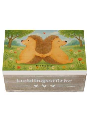 Mr. & Mrs. Panda Dekokiste Igel händchenhaltend Design ohne Spruch in Weiß