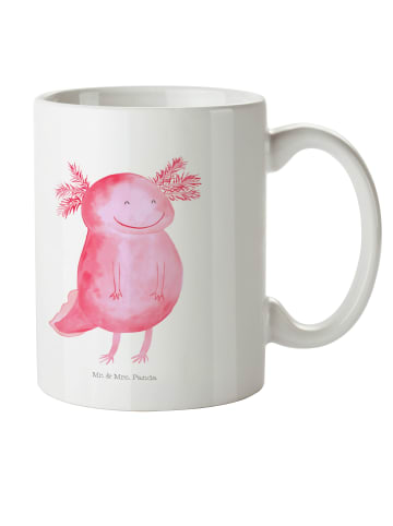 Mr. & Mrs. Panda Kaffeebecher Axolotl Glücklich ohne Spruch in Weiß