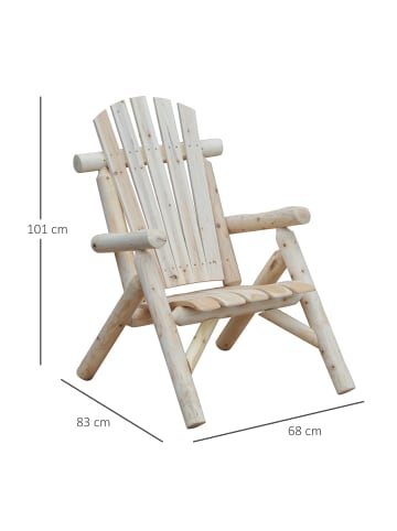 Outsunny Adirondack Gartenstuhl 83L x 68B x 101H cm Natur