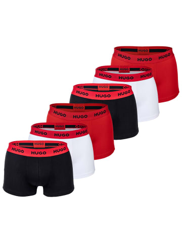 HUGO Boxershort 6er Pack in Schwarz/Weiß/Rot