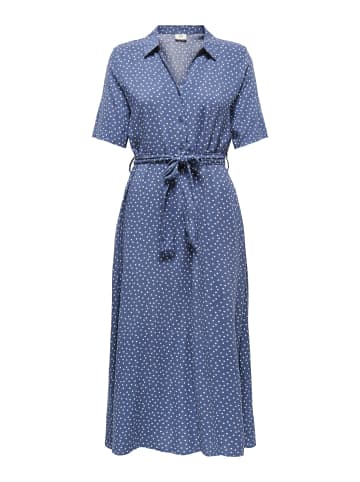 JACQUELINE de YONG Kleid mit Knopfleiste und Bindegürtel in Blau