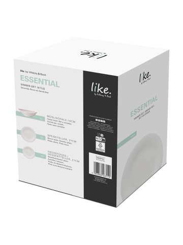 like. by Villeroy & Boch 18er Set Dinner-Set Essential in weiß