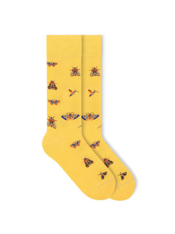 von Jungfeld Gemusterte Socken Signature Icons in Moth - Daffodil Yellow