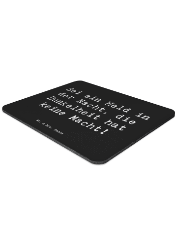 Mr. & Mrs. Panda Mousepad Spruch Angst vor Dunkelheit überwinden... in Schwarz