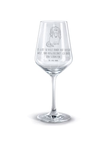 Mr. & Mrs. Panda Rotwein Glas Hund Cavalier King Charles Spaniel... in Transparent