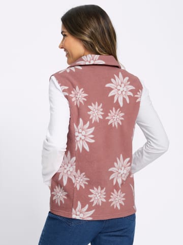 Sieh an! Fleece-Weste in rosenholz-ecru-bedruckt
