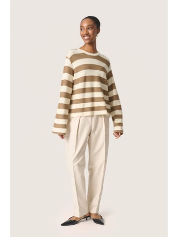 Soaked in Luxury Strickpullover SLLidya Lockere Passform in Elm & White Stripe