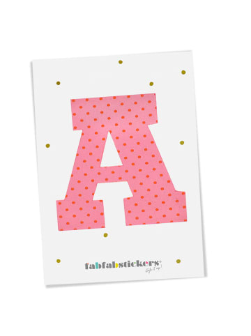 fabfabstickers Buchstabe "A" aus Stoff in Pink-Mix zum Aufbügeln