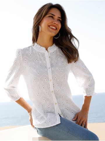 Sieh an! Baumwollbluse in weiß