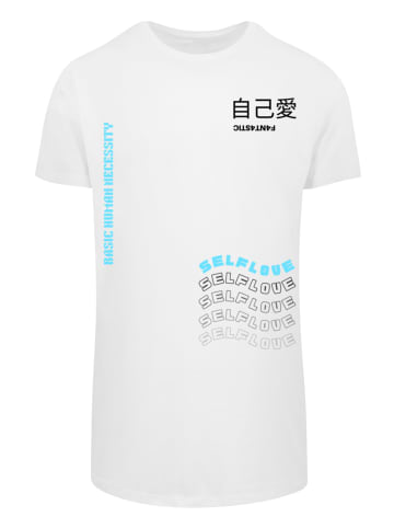 F4NT4STIC Long Cut T-Shirt Self Love LONG TEE in weiß