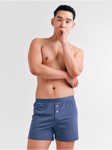 Erlich Textil  3er Pack Casual Cotton weite Boxershorts aus Bio-Baumwolle in graublau