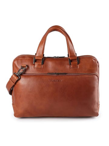 Plevier Vintage Larry Aktentasche Leder 40 cm Laptopfach cognac