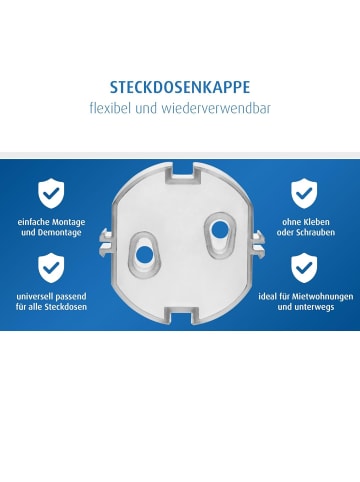 Reer [20er Pack] Steckdosenkappe Transparent in Transparent ab 0 Monate